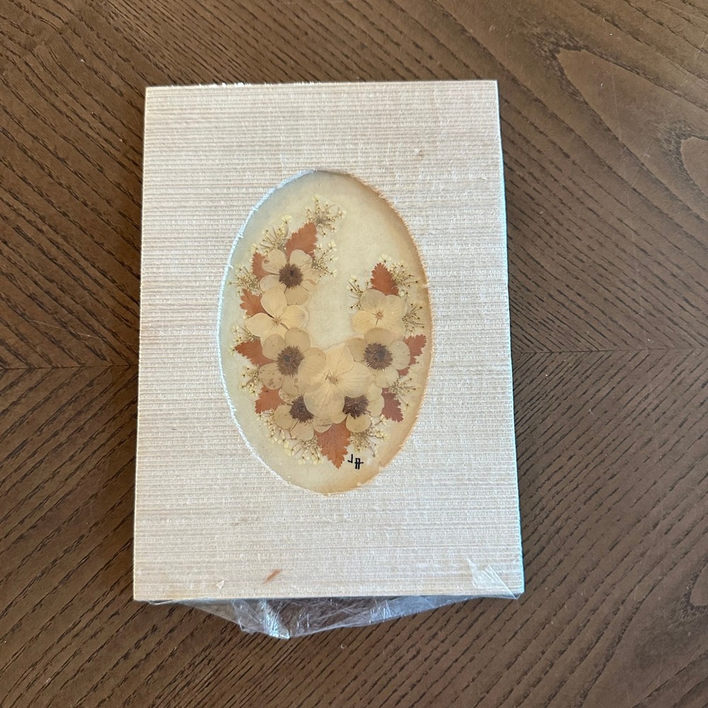 Vintage Handmade Pressed Flower Art Dried Floral Botanical Wall Decor 7.5x5.5